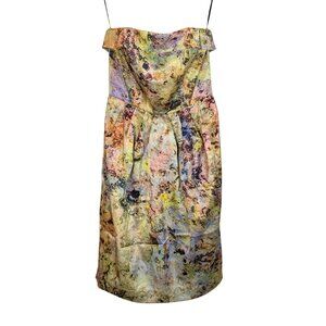 Anthropologie McGinn Knightsbridge Strapless Dress Cooling Magma Size 2